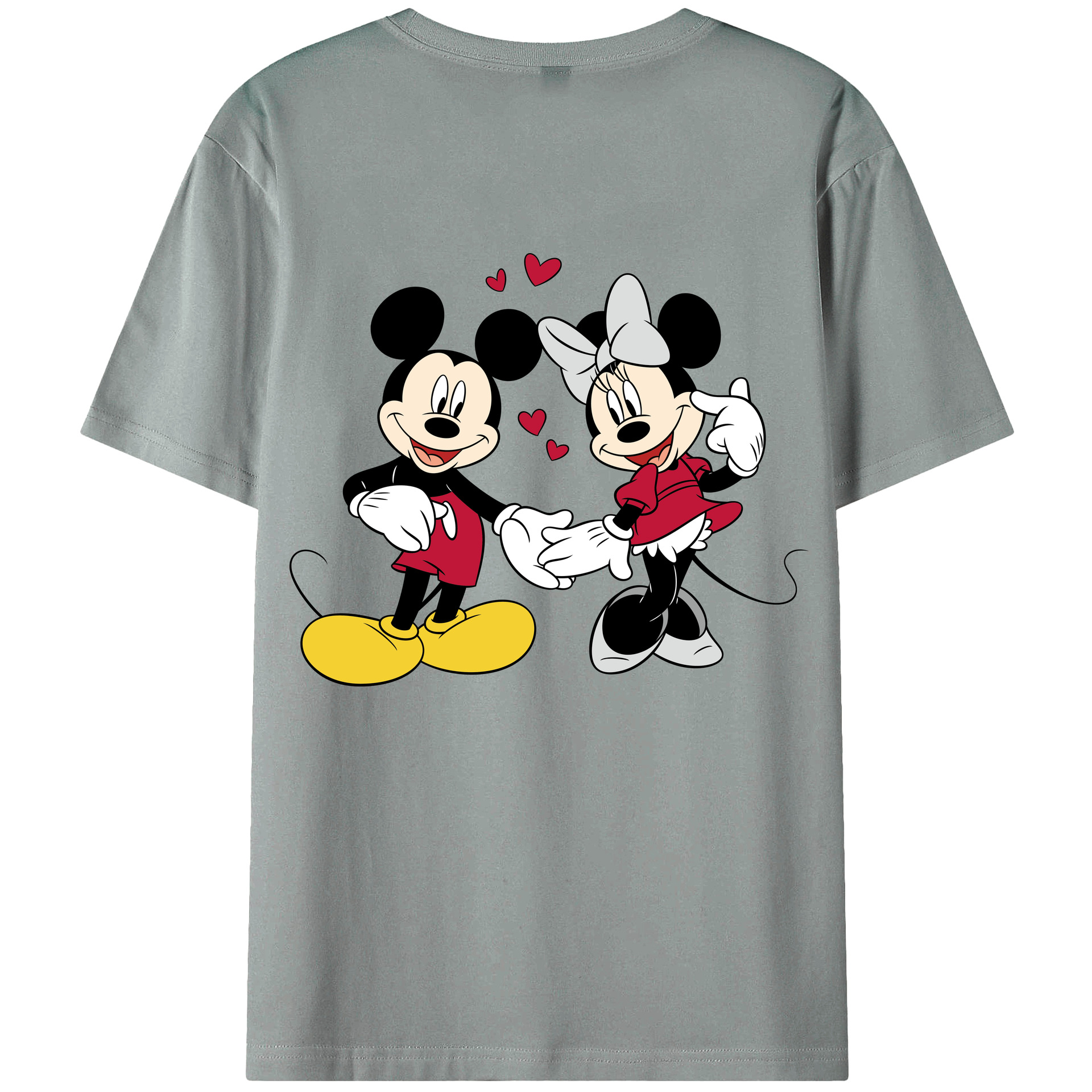 ミッキーマウス Mickey Mouse 綿100％ メンズ半袖Tシャツ（バックプリント） 通気性
